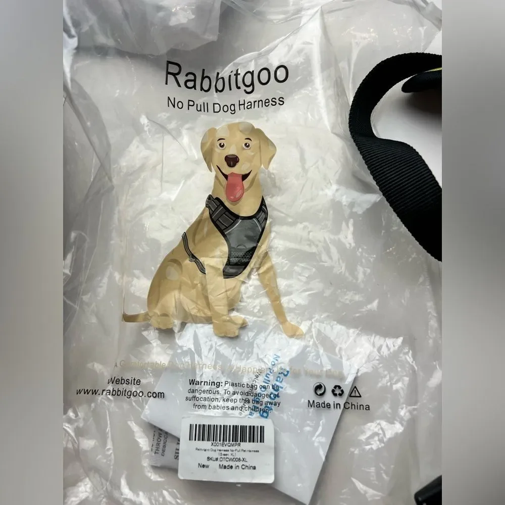 New‎ RABBITGOO NO PULL ADJUSTABLE HARNESS COLLAR Size XL